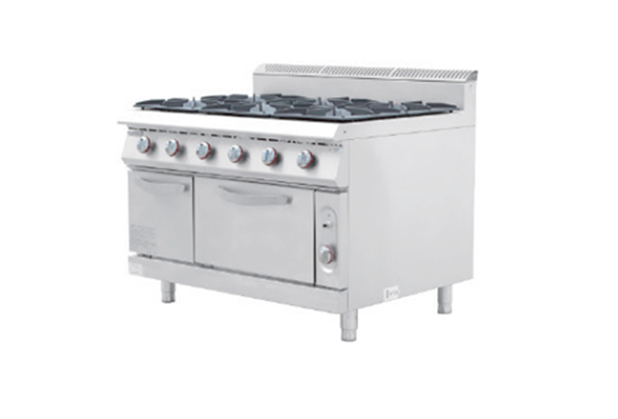 燃氣六頭煲仔爐連焗爐連柜-JBX001